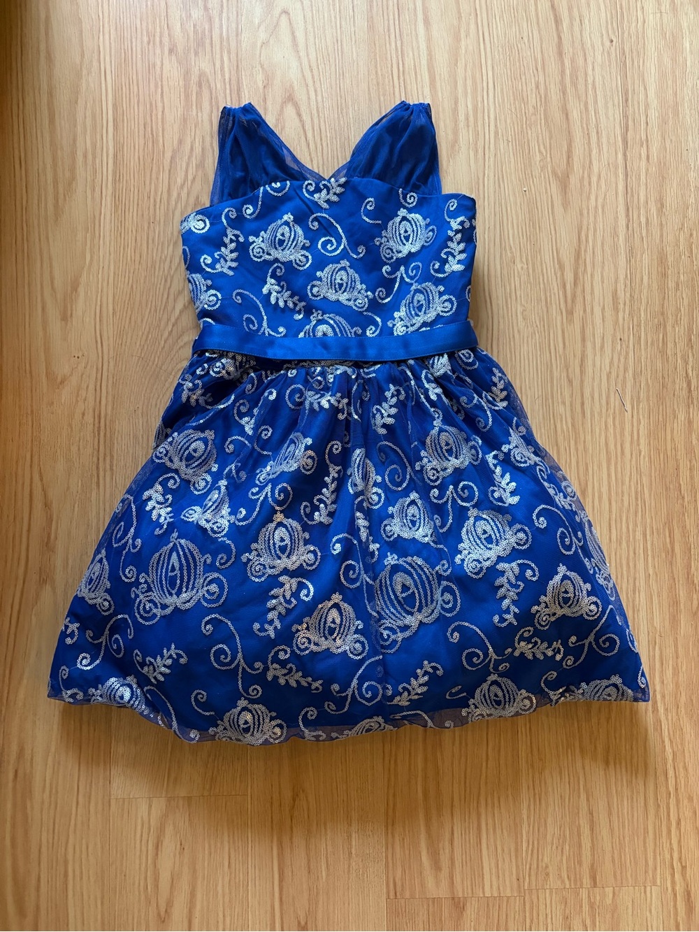 Disney Princess royal blue Cinderella sparkly ballgown fairy taffeta sz 8-10